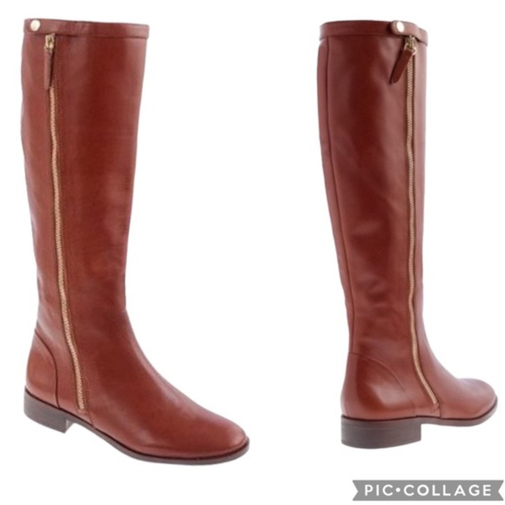J Crew Harper Tan Leather Riding Boots size 7.5
